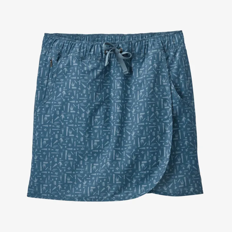 Patagonia Womens Fleetwith Skort Swamp Stamp: Pigeon Blue