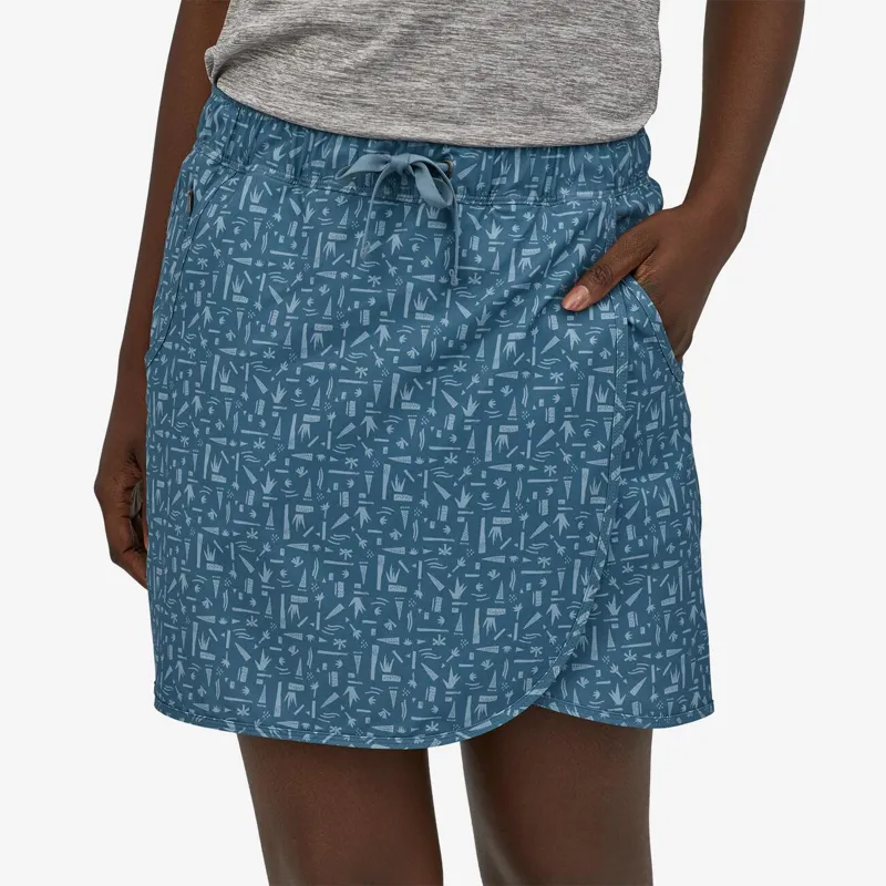 Patagonia Womens Fleetwith Skort Swamp Stamp: Pigeon Blue-1