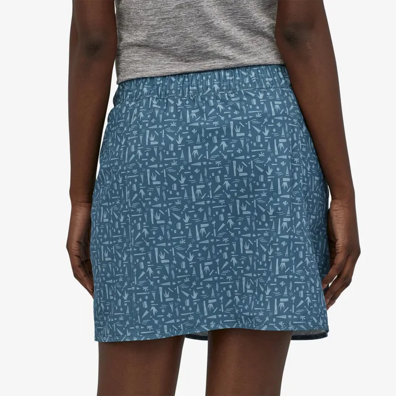 Patagonia Womens Fleetwith Skort Swamp Stamp: Pigeon Blue-2
