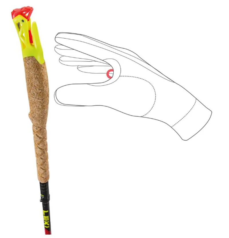 Leki Ultra Trail FX.One Superlite Bright Red Neon Yellow-Natural Carbon Pair-6