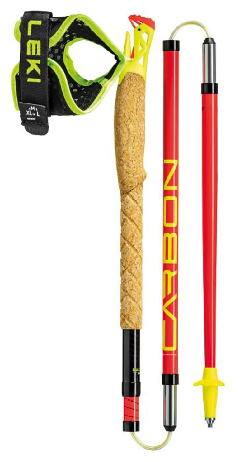 Leki Ultra Trail FX.One Superlite Bright Red Neon Yellow-Natural Carbon Pair-1