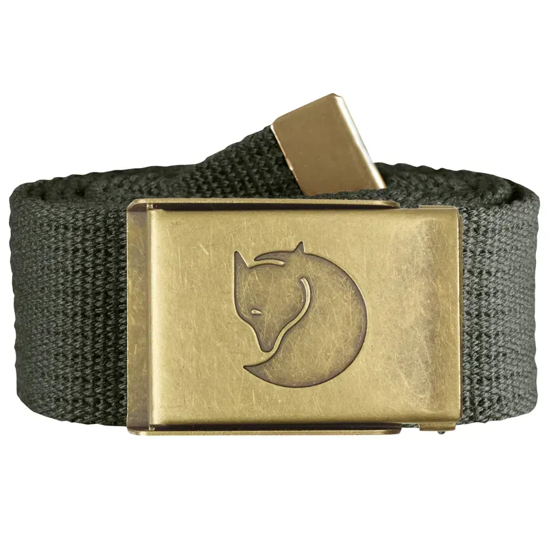 Fjallraven 4cm Canvas Brass Belt in Mountain Grey