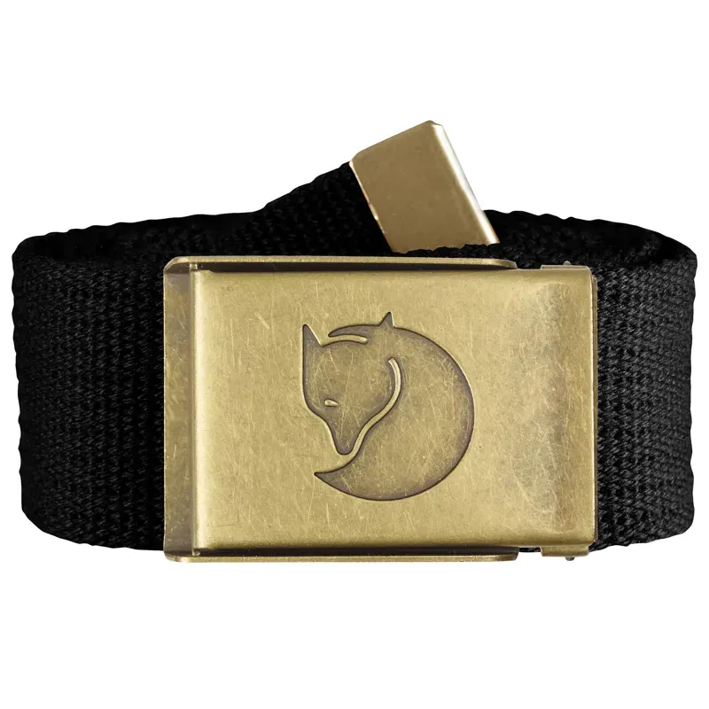 Fjallraven 4cm Canvas Brass Belt in Black
