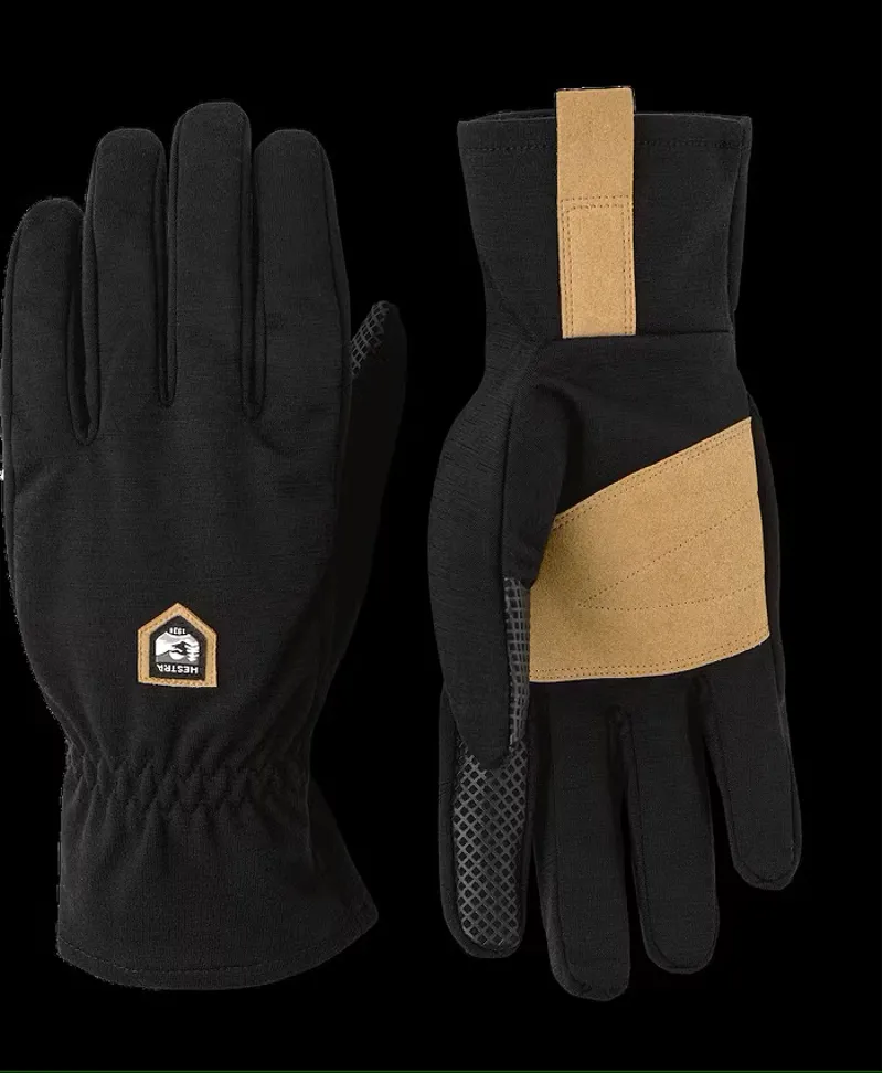 Hestra Merino Windwool Liner 5 Finger Glove Black