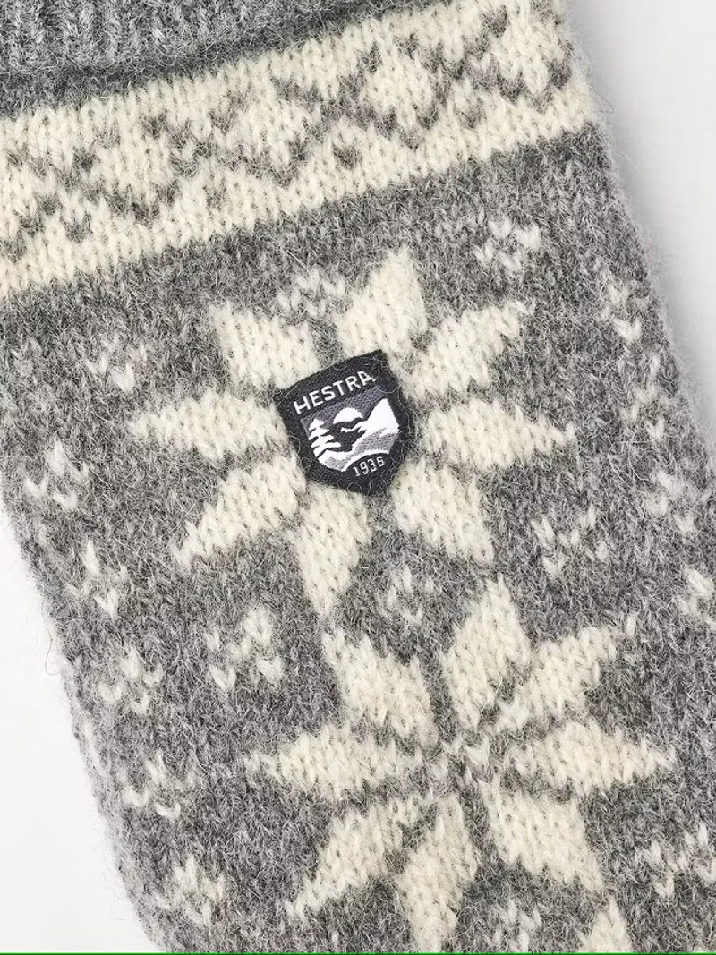 Hestra Isvik Mitt Grey/Off-White-1