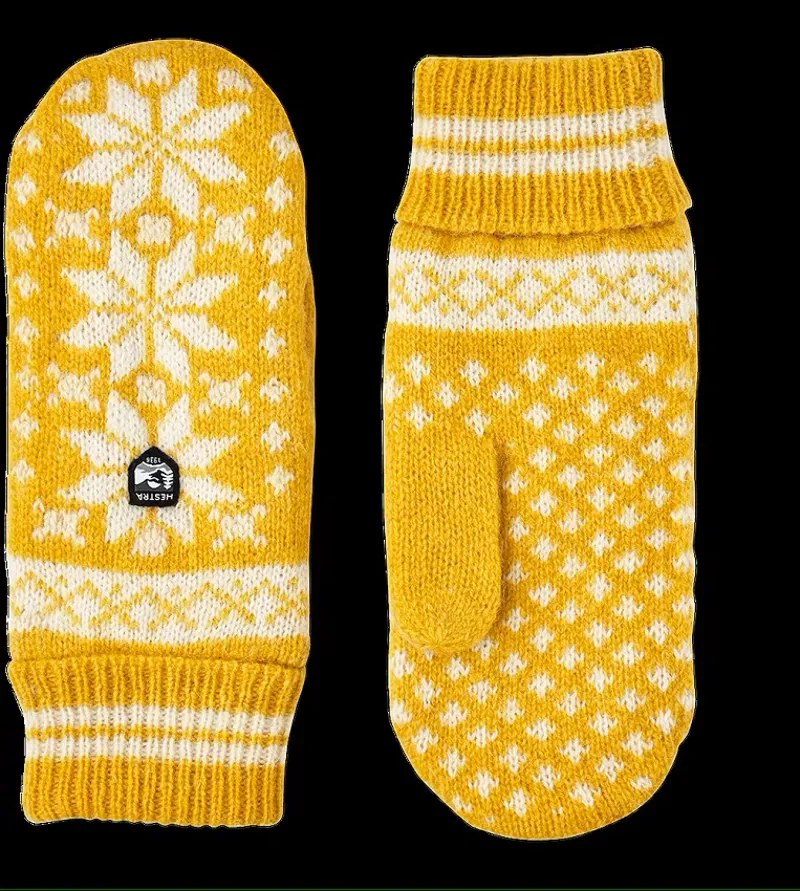 Hestra Isvik Mitt Mustard/Off-White