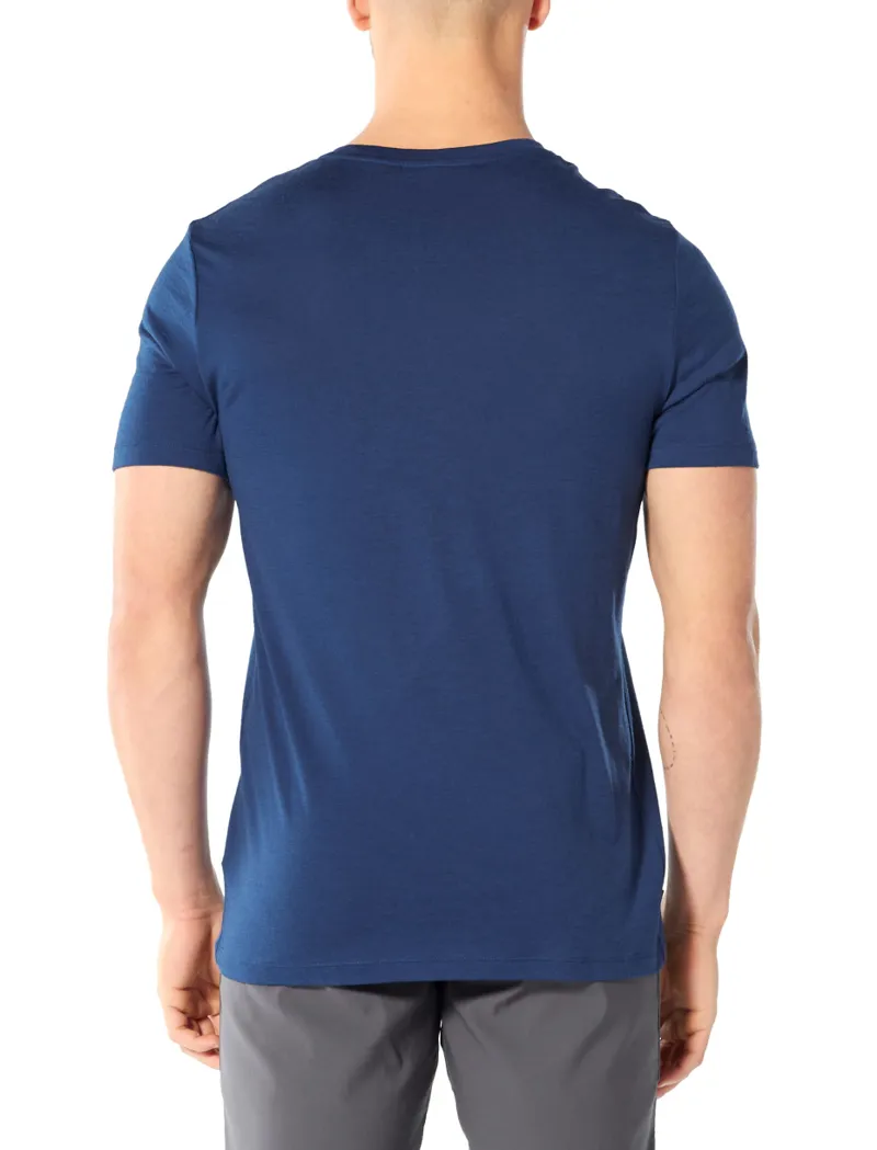 Icebreaker Mens Tech Lite Short Sleeve Crewe Cadence Paths Estate Blue-2