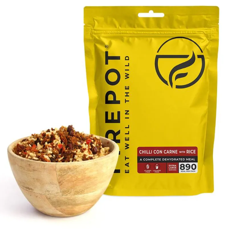Firepot Dehydrated Food - Chilli con Carne and Rice Extra Large 890 Kcal