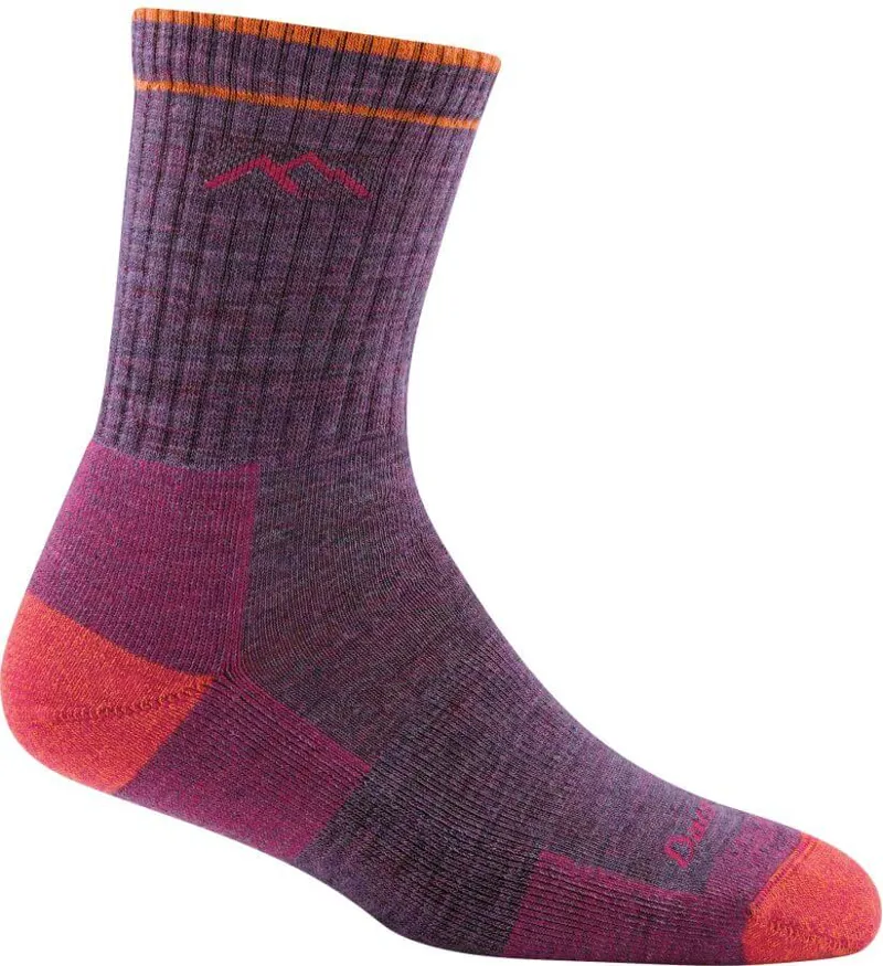 Darn Tough Hiker Midweight Cushioned Women's Micro Crew Socks in Plum