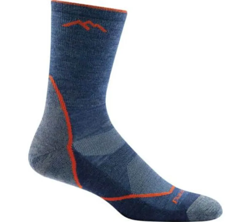 Darn Tough Light Hiker Lightweight Cushioned Micro Crew Socks in Blue