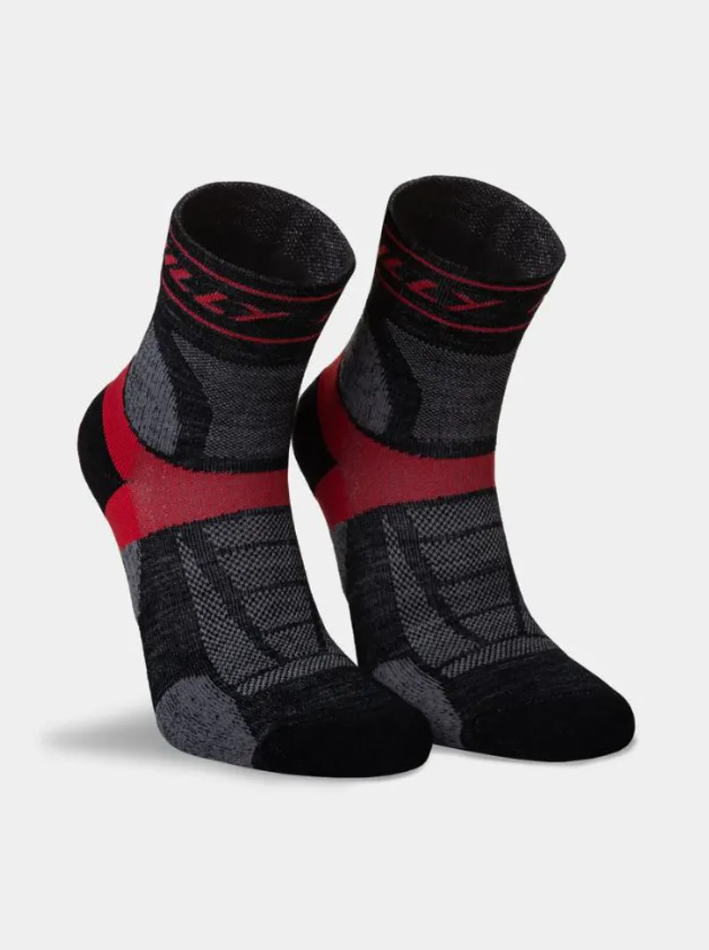Hilly M's Trail Anklet Med Cush Sock Black/Red-1