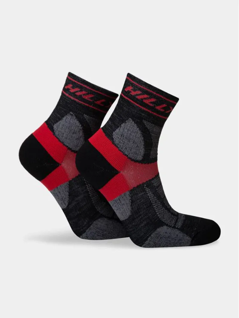 Hilly M's Trail Anklet Med Cush Sock Black/Red-3