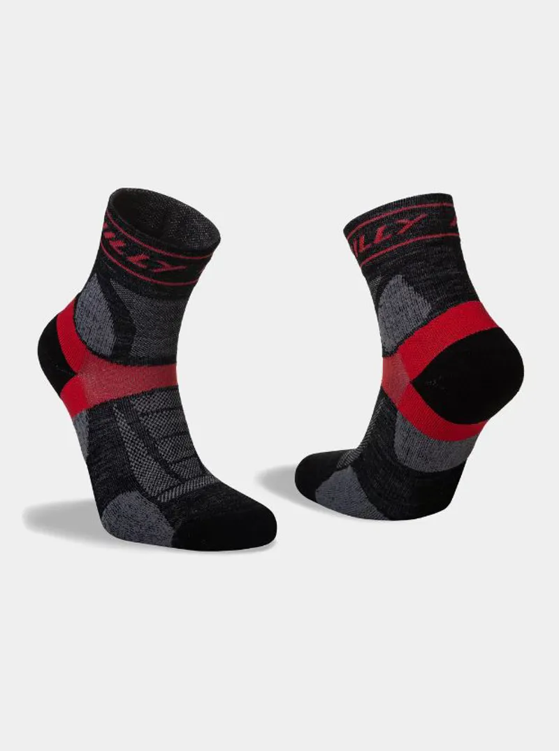 Hilly M's Trail Anklet Med Cush Sock Black/Red-2