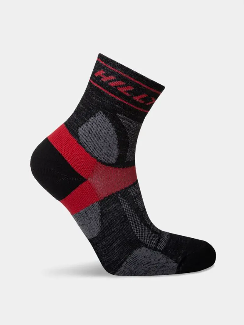 Hilly M's Trail Anklet Med Cush Sock Black/Red-4