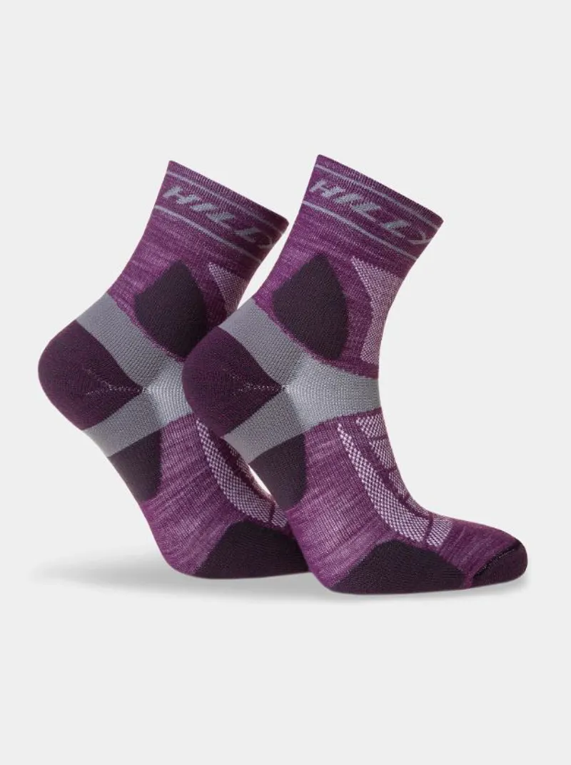 Hilly Women's Trail Anklet Med Cush Sock Blackberry/Grey-4