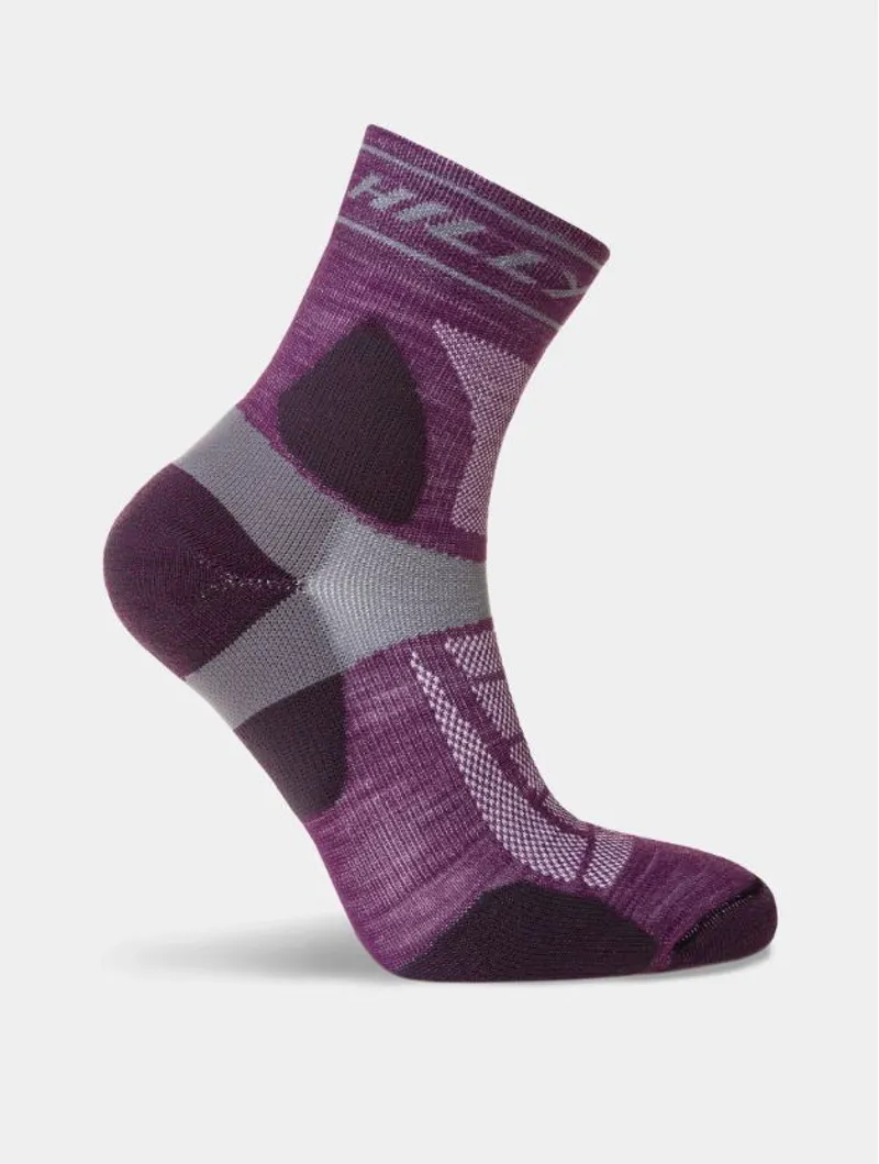 Hilly Women's Trail Anklet Med Cush Sock Blackberry/Grey-5