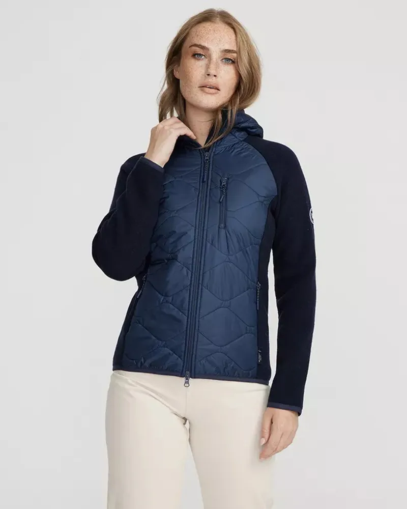 Holebrook Womens Bodil Hood Knitted Windproof Jacket Navy-1