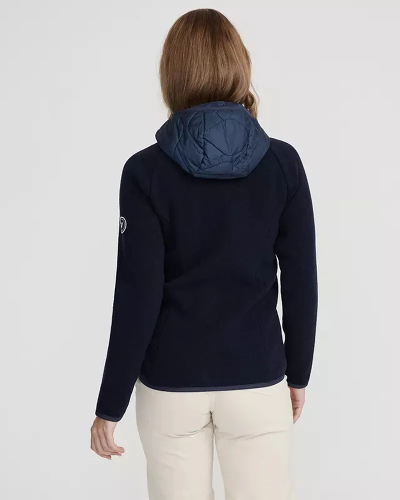 Holebrook Womens Bodil Hood Knitted Windproof Jacket Navy-2