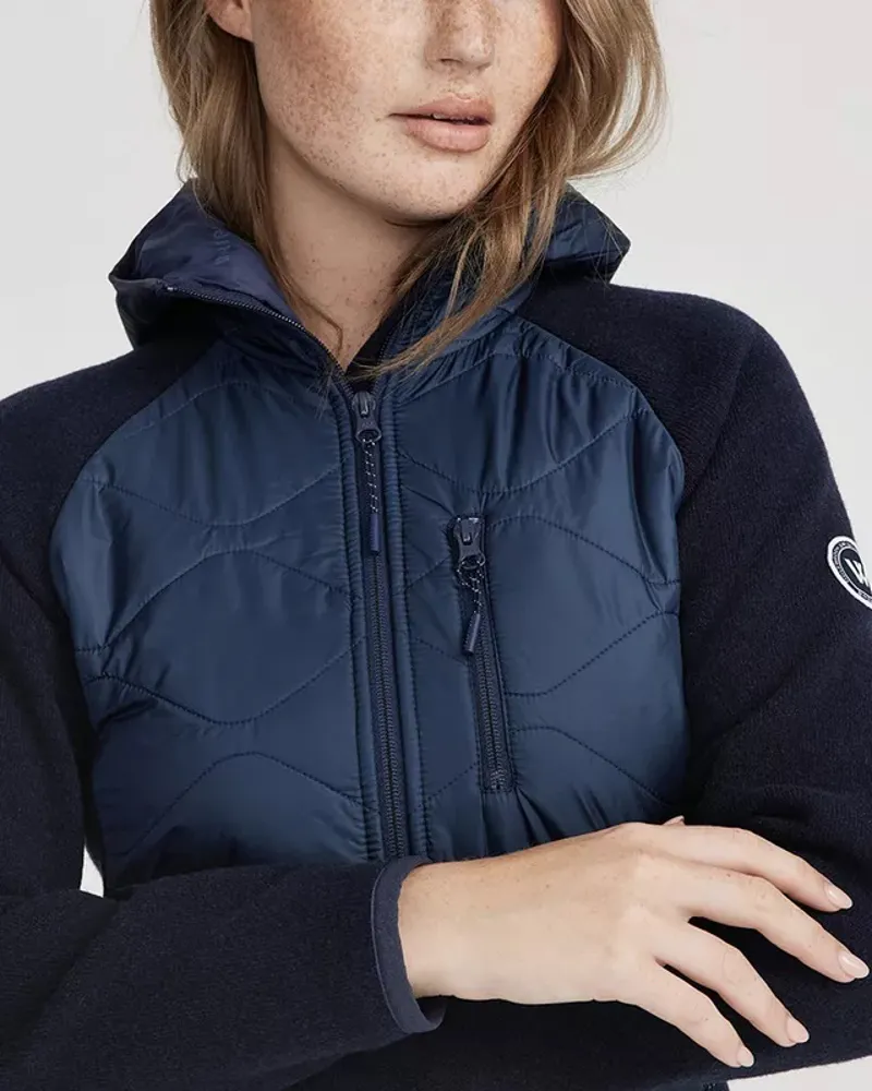 Holebrook Womens Bodil Hood Knitted Windproof Jacket Navy-3