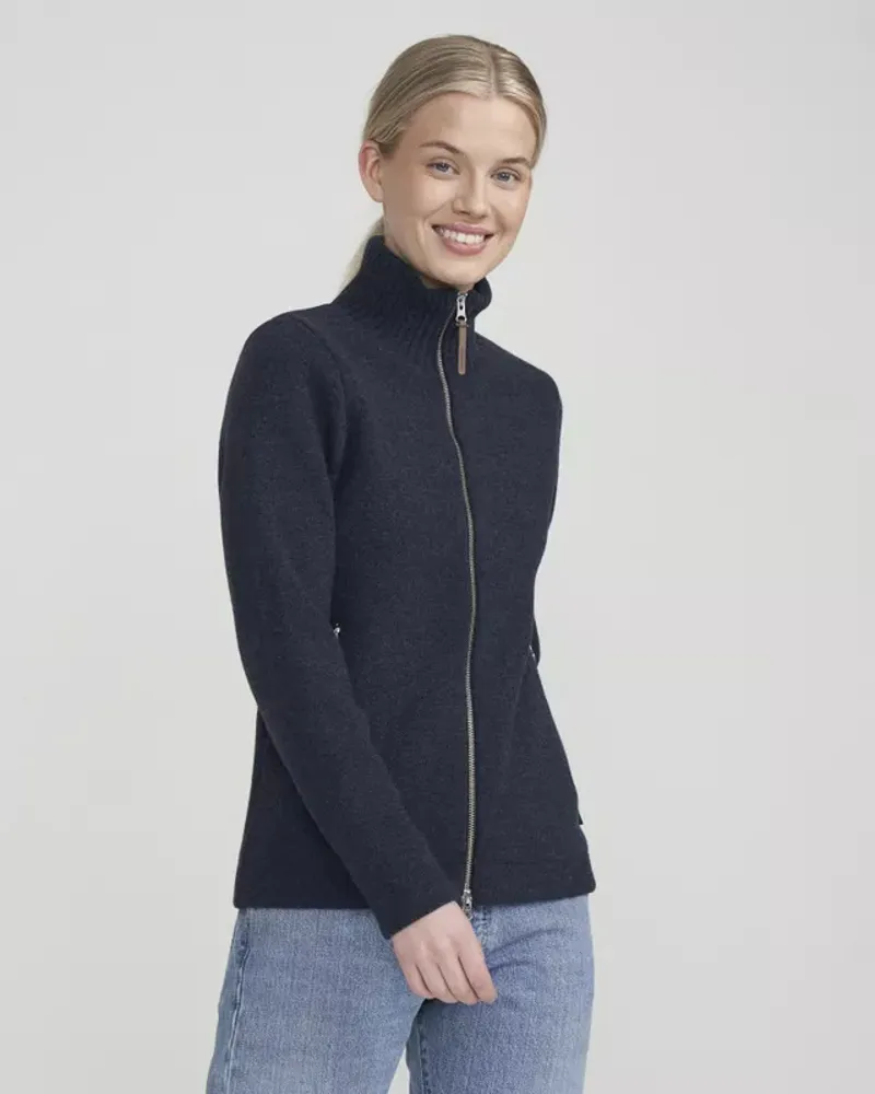 Holebrook Womens Claire Fullzip Windproof Sweater Chambray-1