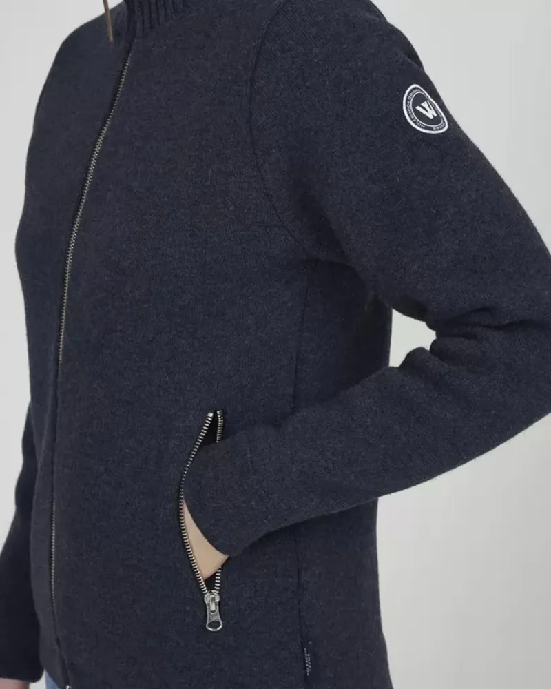 Holebrook Womens Claire Fullzip Windproof Sweater Chambray-3