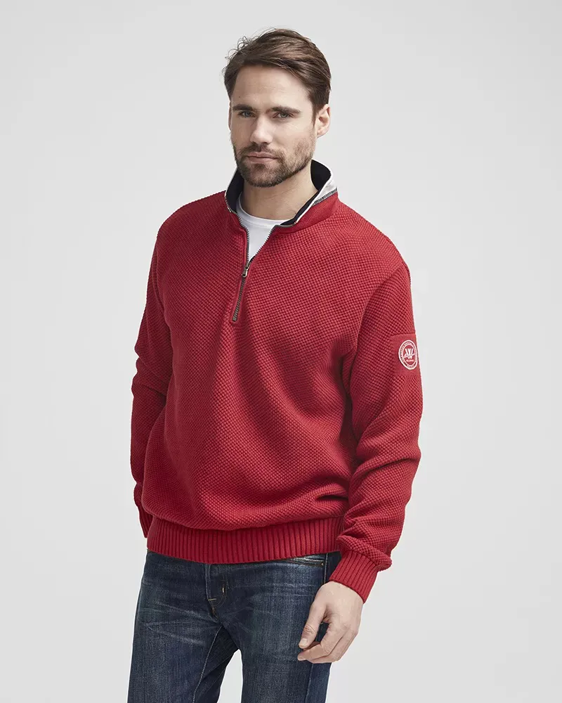 Holebrook Mens Classic Windproof Sweater Red-1