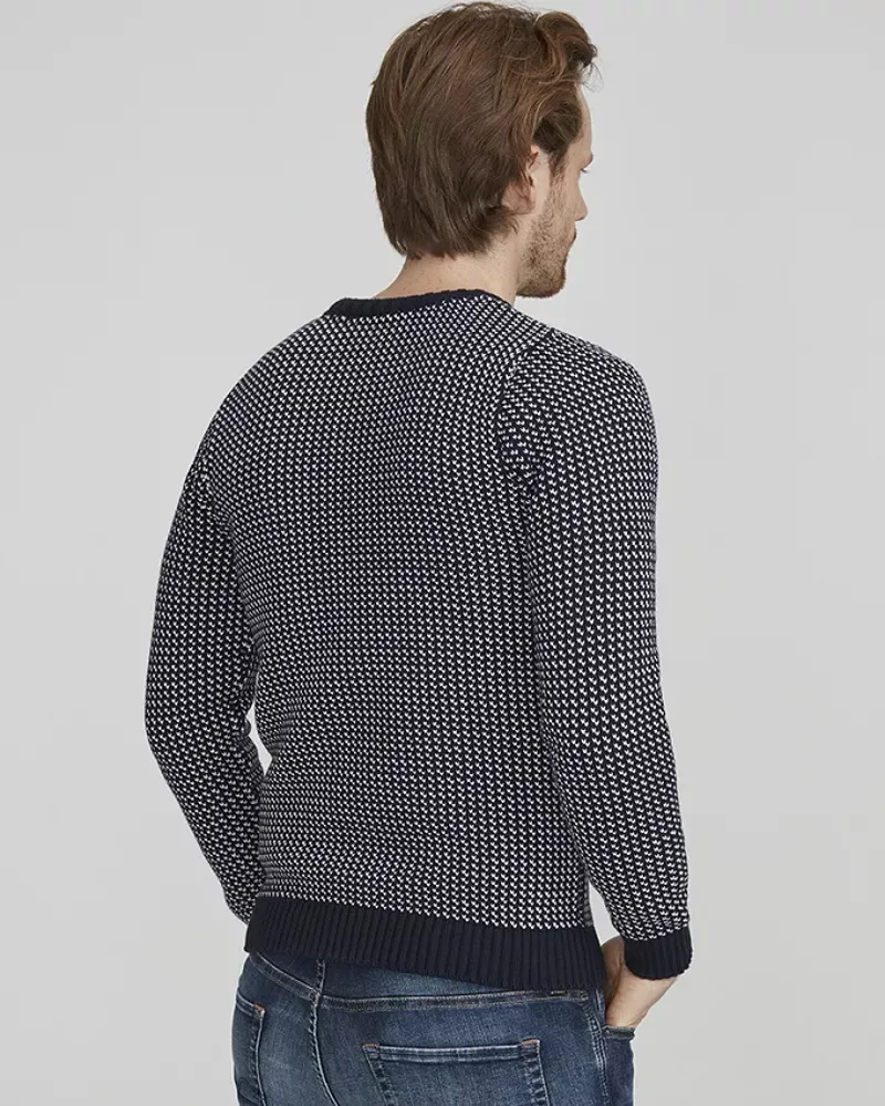 Holebrook Mens Eino Crew Sweater Navy/Off White-2