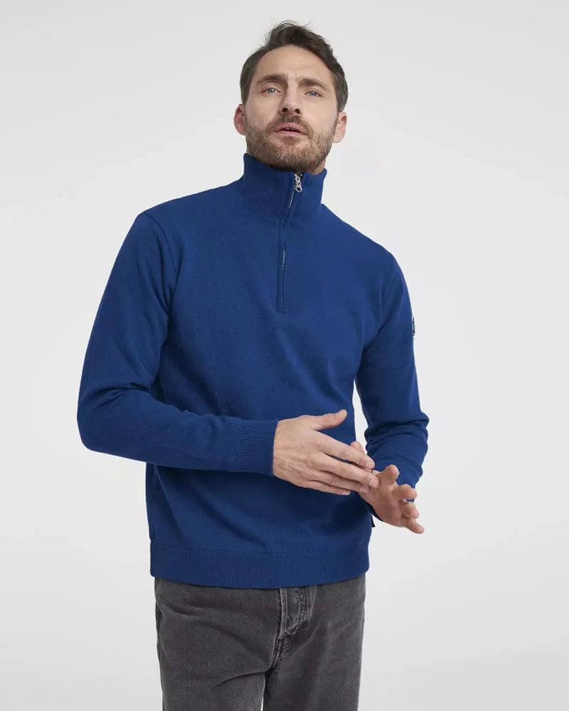 Holebrook Mens Stellan T-neck Wind Proof  Sweater Dark Royal-1