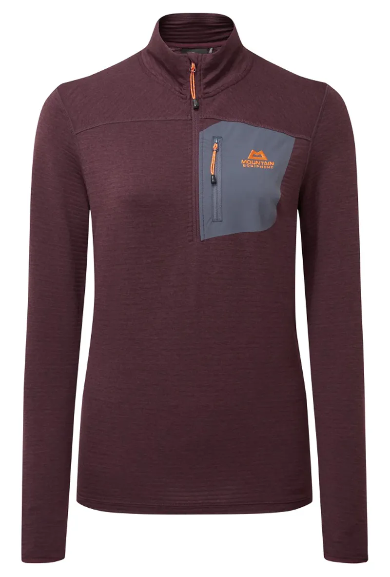 Mountain Equipment Womens Lumiko Zip Tee Raisin/Ombre