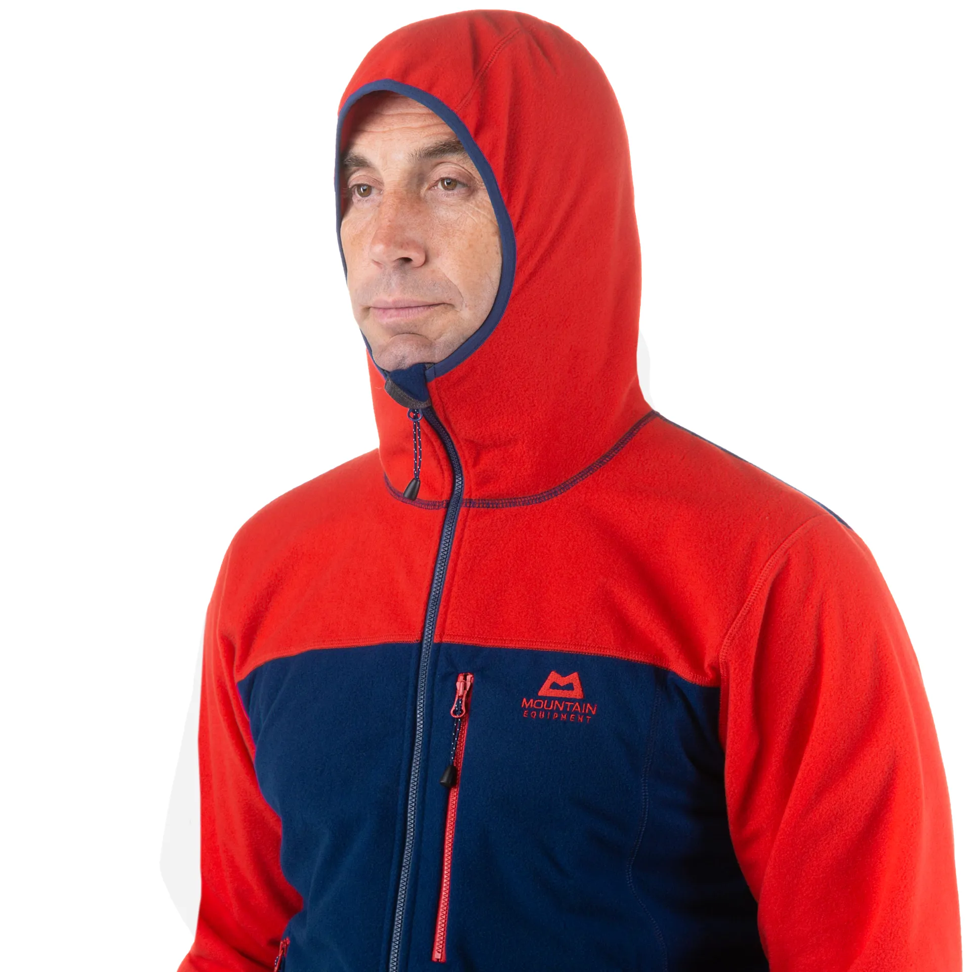 Mountain Equipment Ultrafleece Hooded Jacket in Medieval/Crimson