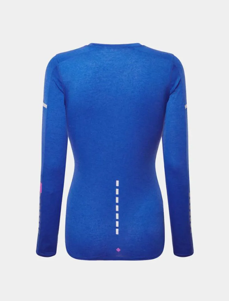 Ronhill Women's Tech Afterhours L/S Tee Cobalt/Thistle/Rflct-1