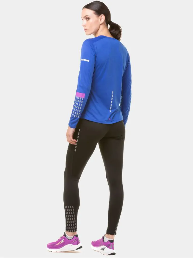 Ronhill Women's Tech Afterhours L/S Tee Cobalt/Thistle/Rflct-5
