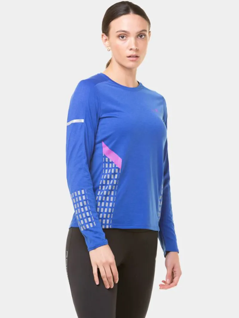 Ronhill Women's Tech Afterhours L/S Tee Cobalt/Thistle/Rflct-3