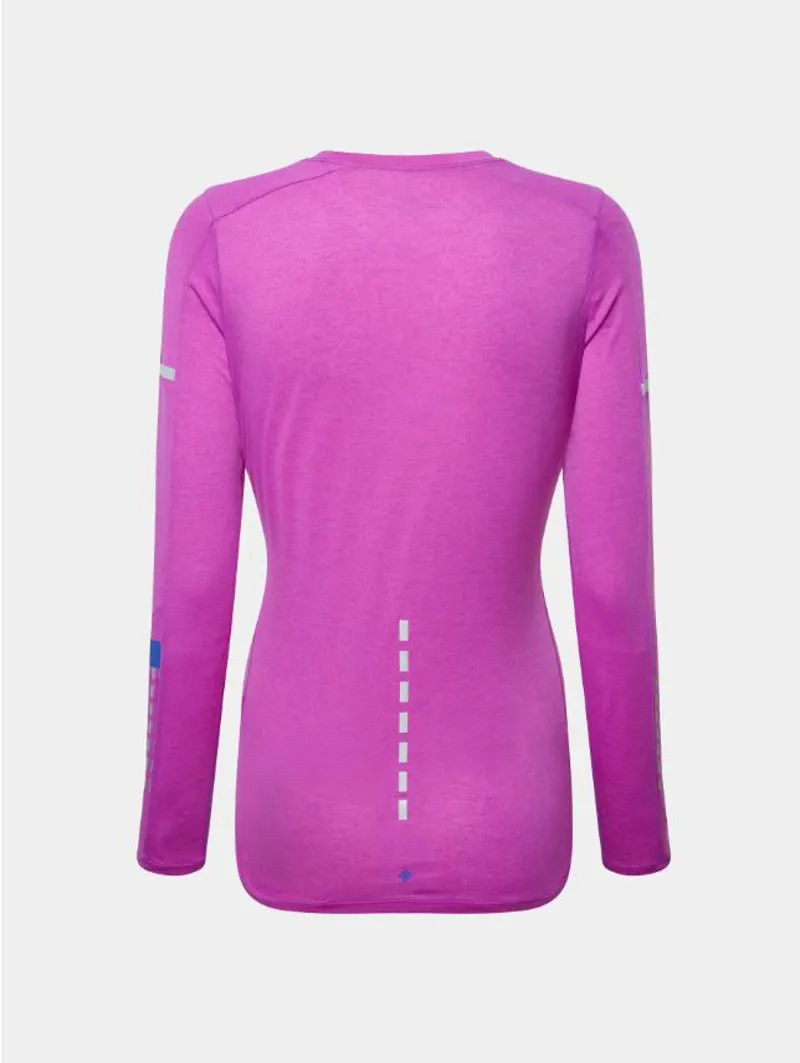 Ronhill Women's Tech Afterhours L/S Tee Thistle/Cobalt/Rflct-1