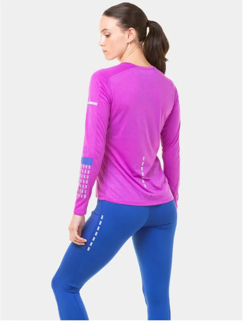 Ronhill Women's Tech Afterhours L/S Tee Thistle/Cobalt/Rflct-3