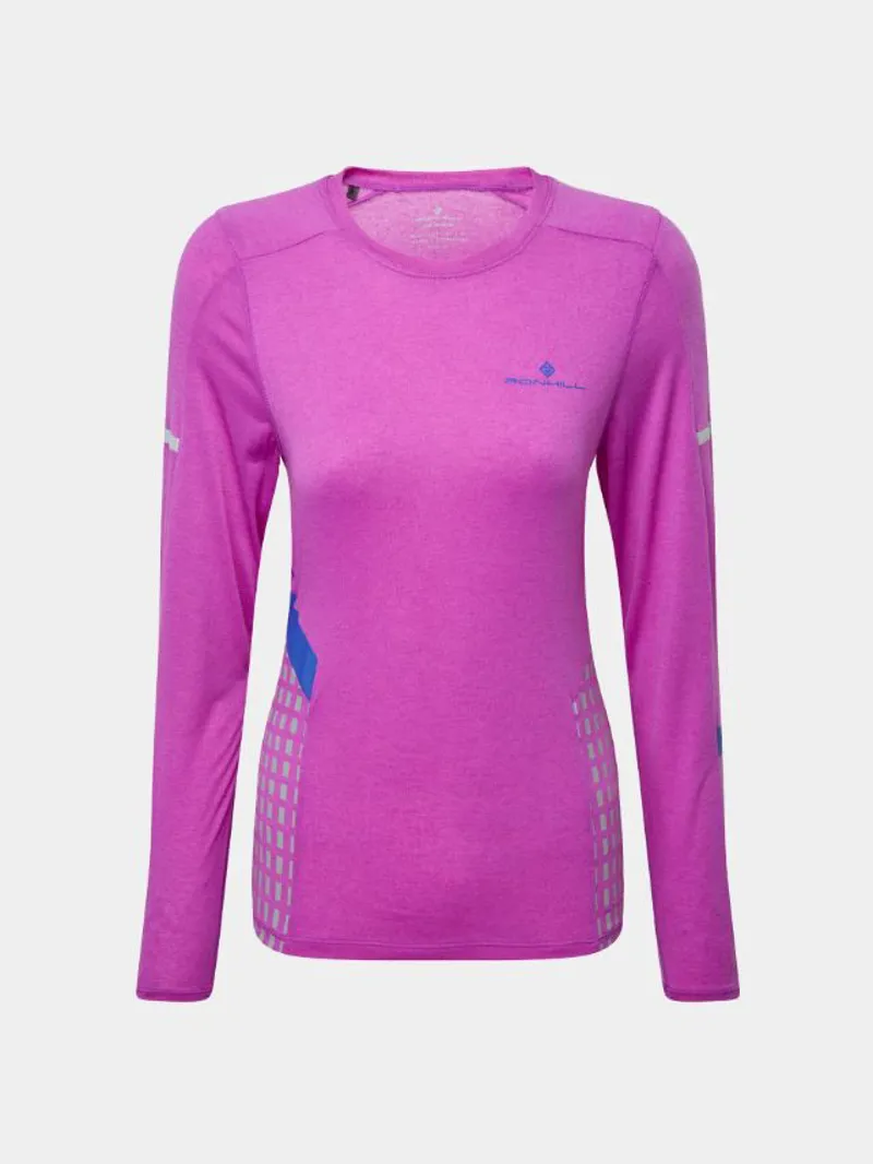 Ronhill Women's Tech Afterhours L/S Tee Thistle/Cobalt/Rflct