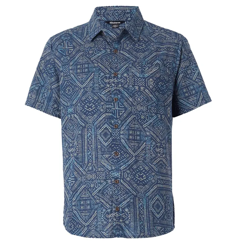 Sherpa Mens Khamsu SS Shirt Neelo Blue Nomad