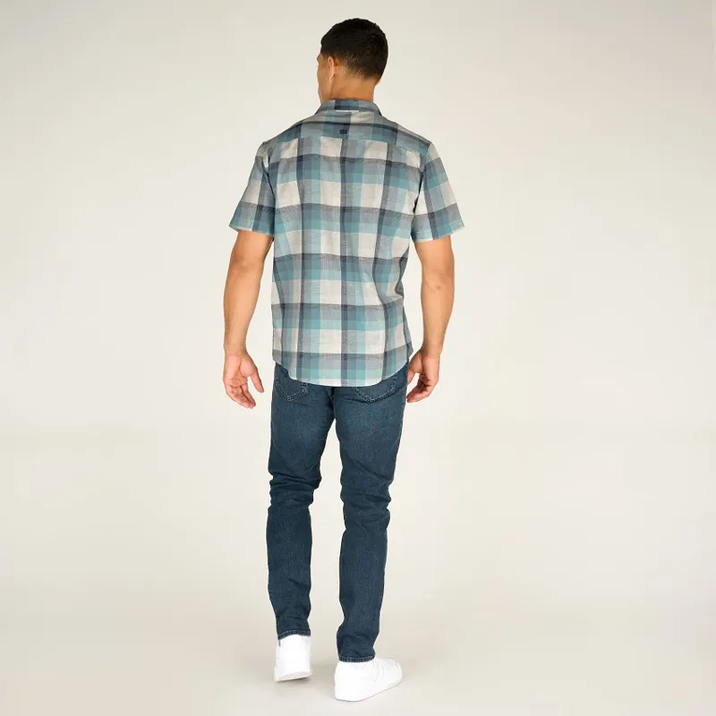 Sherpa Mens Kongde Short Sleeve Shirt Arctic Blue Plaid-3