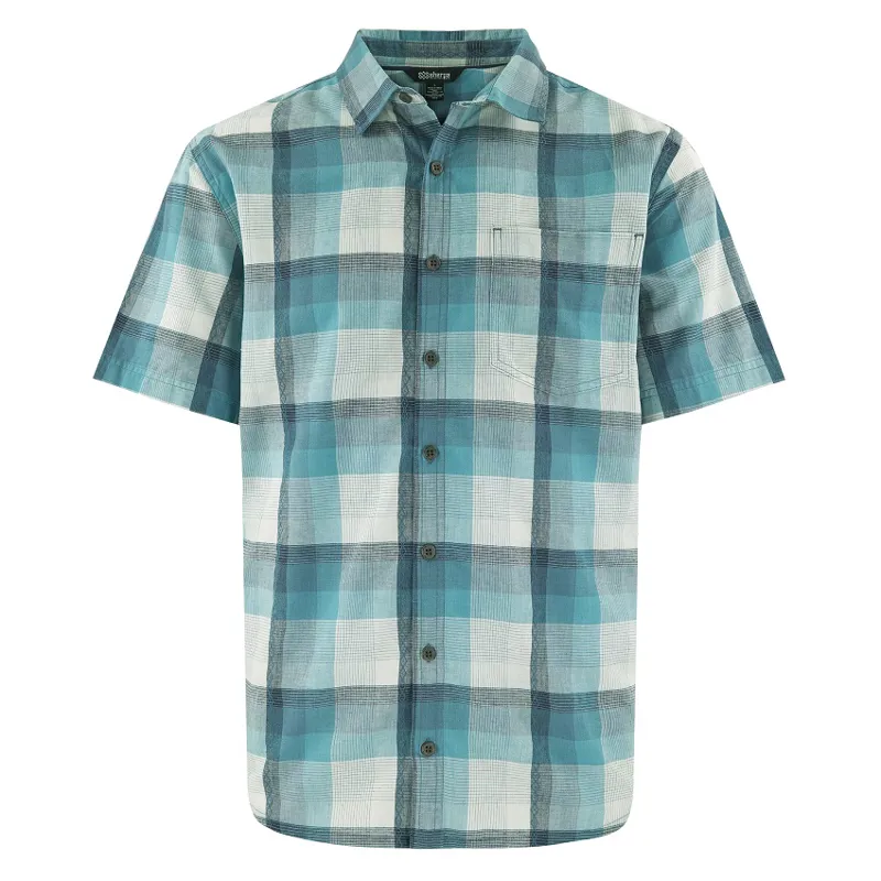Sherpa Mens Kongde Short Sleeve Shirt Arctic Blue Plaid