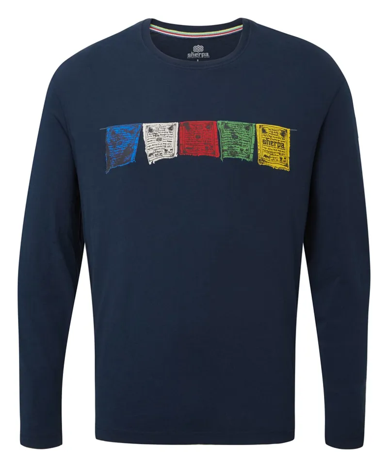 Sherpa Mens Tarcho Long Sleeve Tee Rathee Blue