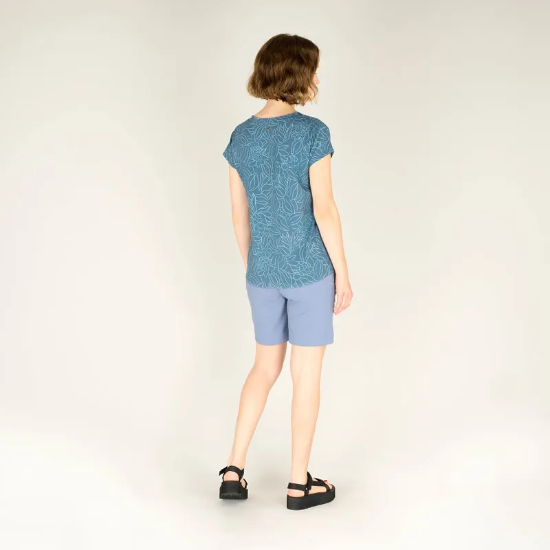 Sherpa Womens Neha V-Neck Tee Haze Leaf-2