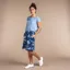 Sherpa Womens Padma Pull-On Skirt Neelo Print