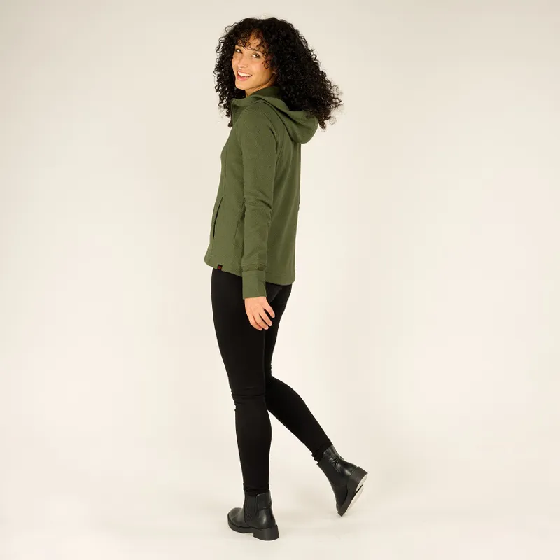 Sherpa Womens Kula Full Zip Hoodie Evergreen-3