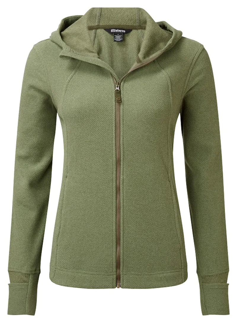Sherpa Womens Kula Full Zip Hoodie Evergreen