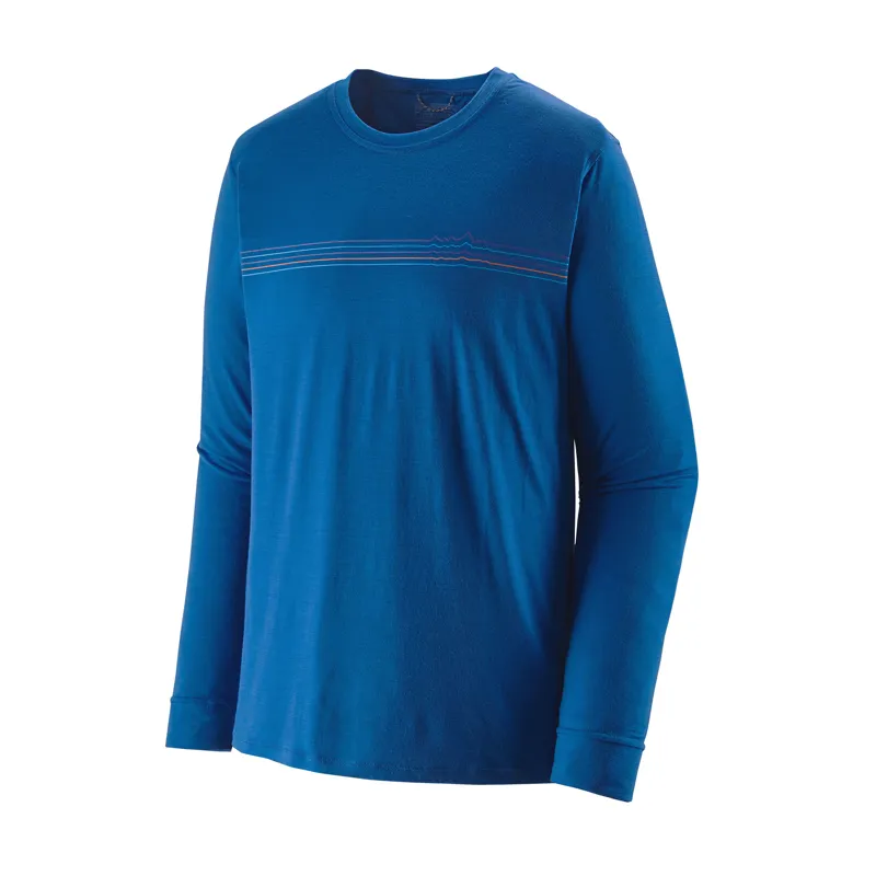 Patagonia L/S Capilene Cool Merino Shirt in Fitz Roy Fader:Alpine Blue