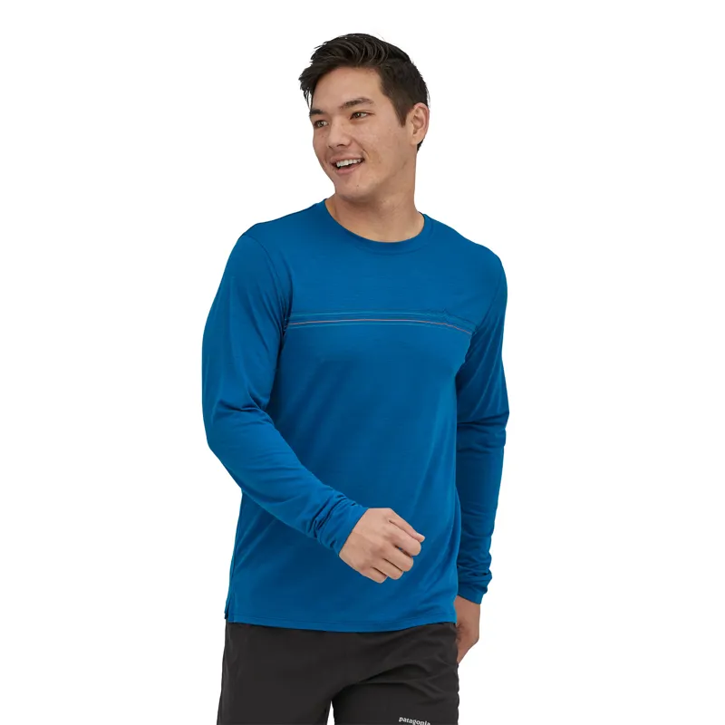 Patagonia L/S Capilene Cool Merino Shirt in Fitz Roy Fader:Alpine Blue-1