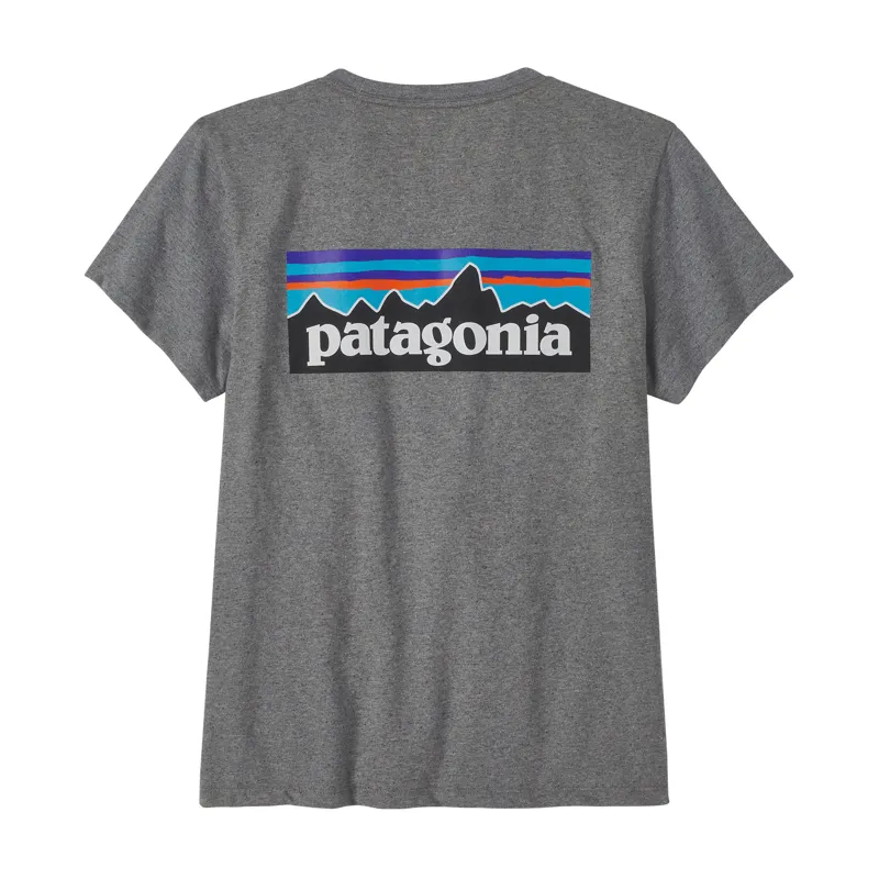 Patagonia P-6 Logo Women's Responsibili-Tee in Gravel Heather-1