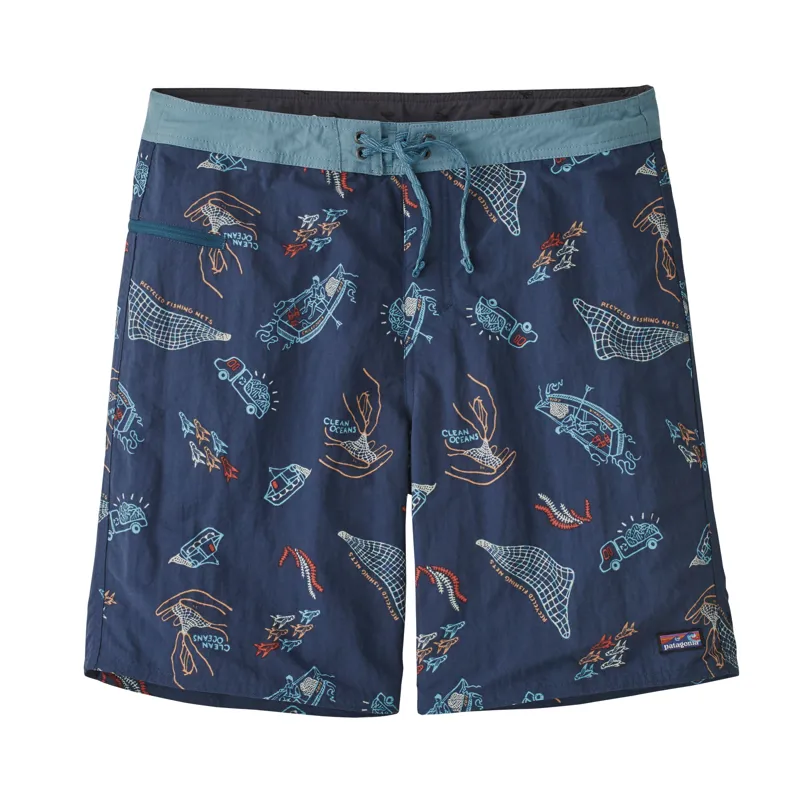 Patagonia Wavefarer 19in Mens Boardshorts in Clean Currents: Tidepool Blue
