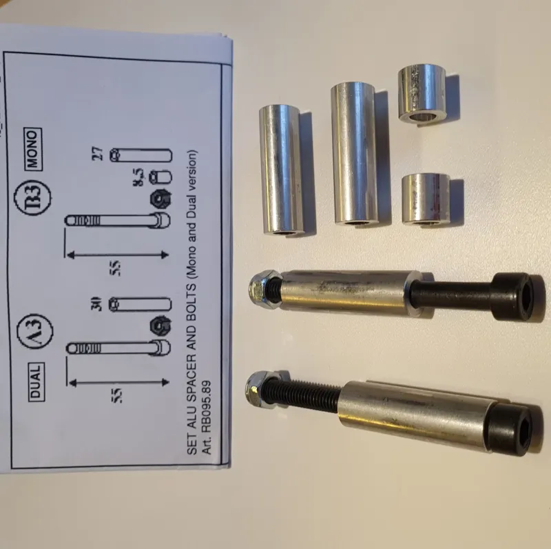 Grivel GI4 Alu Spacer/Bolt Set Mono And Dual Version.