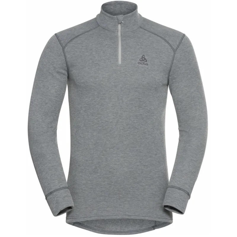 Odlo Active Warm Eco Half-Zip Turtleneck Base Layer Top in Steel Grey
